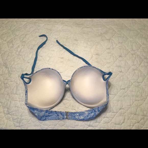 Gorgeous Blue & White Push Up Bikini - Picture 3 of 5